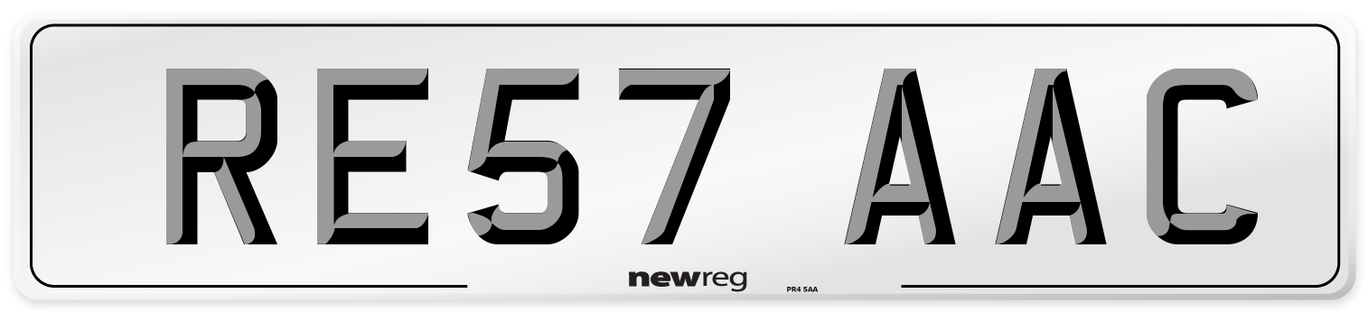 RE57 AAC Number Plate from New Reg